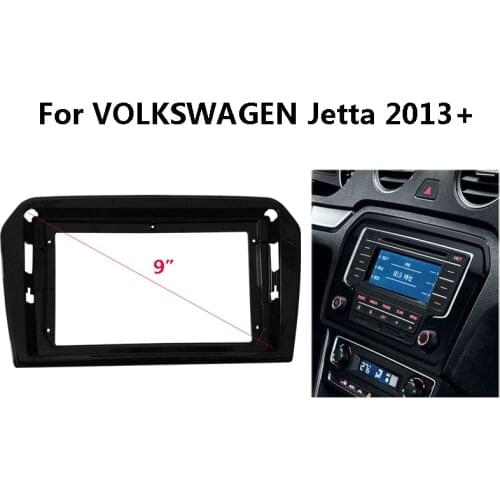 9 inch 2 Din Car Radio Fascia For VOLKSWAGEN Jetta 2013+ Auto Stereo ABS Plastic Panel Bezel Faceplate Frame Dash Kit