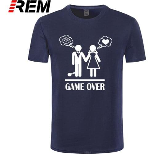 REM New Game Over Wedding Marriage Novelty Design T-shirt Couples Fashion Casual Summer Short Sleeve Cotton Tshirt Hip Hop Tees