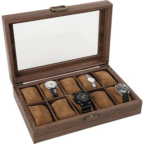 Luxury Watch Box Mens Womens Jewelry Rings Organizer Holder Glass Window