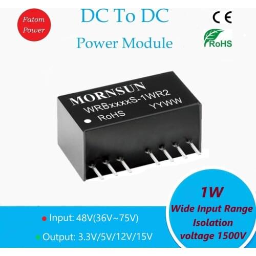 Wide Input Range DC36V~75V To DC 3.3V 5V 12V 15V Transformer Converter Chip Step Down Power IC Isolated Voltage 1500V SIP