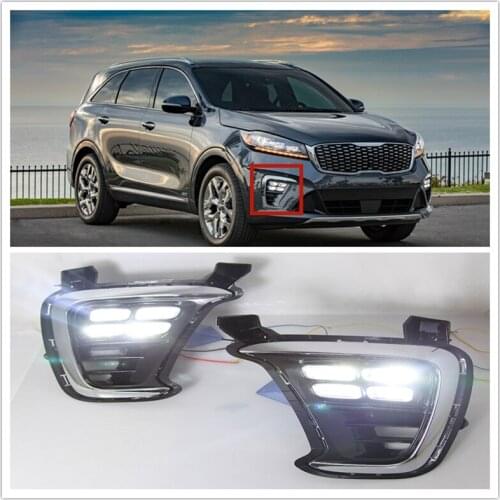 LED DAYTIME RUNNING LIGHTS DRL FOR KIA SORENTO KX7 2017 2018 2019 SX/SX LIMITIED MODELS FOGLAMPS HEADLIGHT ASSEMBLY FOR CAR