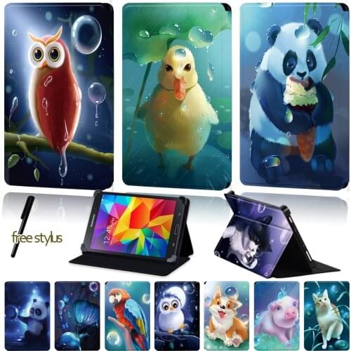 Universal Tablet Case for Samsung Galaxy Tab 2 /Tab 3 /Tab 4 /Tab 10.1 /Tab 10.1 LTE Animal Pattern Series PU Leather Cover Case