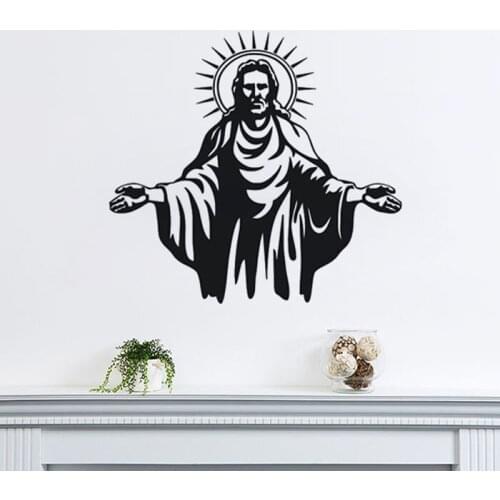 Vinyl Wall Sticker Jesus Christ Art Wall Mural Removable Home Living Room Decor Wall Decal Y-418