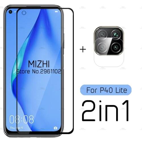 2in1 protective glass for huawei p40 lite camera screen protector for huawei p 40 lite light lit p40lite glass film JNY-L21A
