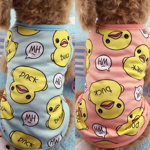 Yellow Duck Dog Clothes For Small Dogs Tshirt Summer Breathable Mesh Dog Clothes Clothing For Dogs Funny Pet Clothes Halloween
