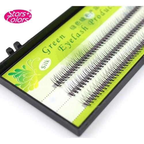 Stars Colors Silk Natural Soft Individual False Eyelashes 0.15 C Curl Thick Eyelash W Style Fake Lashes Extension