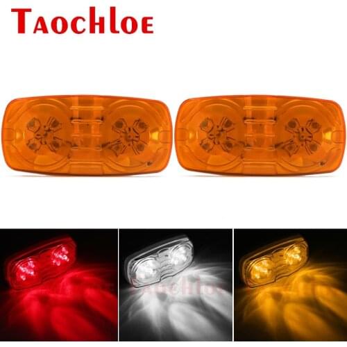 2Pcs White Red Orange LED 12V Truck Light Side Marker Signaling Lamp Trailer Tractor Clearance Lights Turn Signal