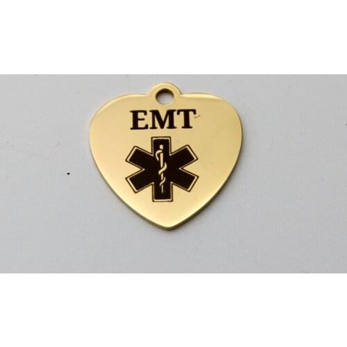 20pcs EMT Emergency Medical Technician Symbol Charms Stainless Steel Pendant EMT Charm DIY Handmade Accessories
