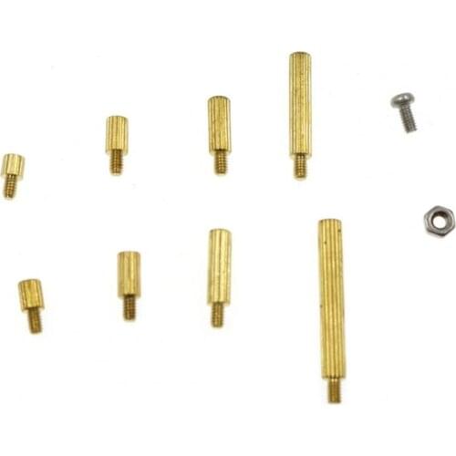260Pcs/M2 PCB Threaded Brass Male Female Standoff Spacer Board Hex Screws Nut Assortment Box kit set with Plastic Box Hollow