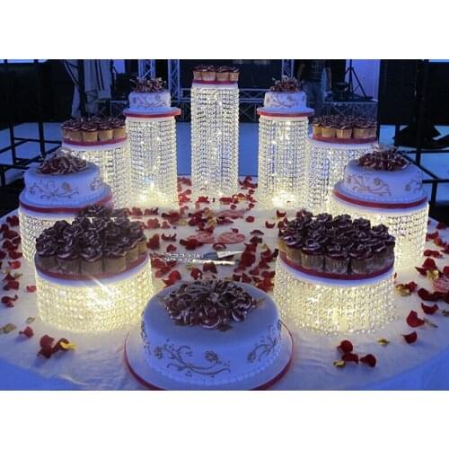 9pcs Acrylic Cupcake Cake Round Cake Holder Stand for Wedding Birthday Party Christmas Decor