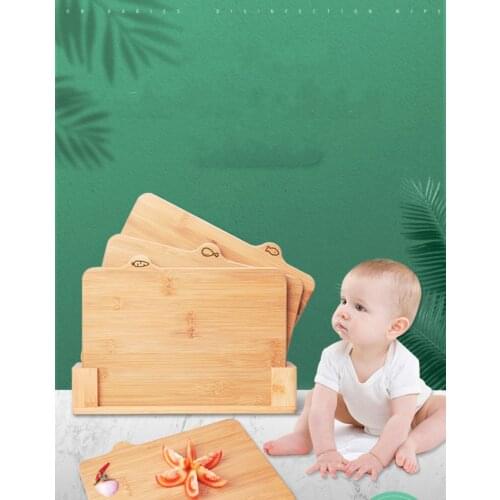 Household antibacterial and mildew proof bamboo classification cutting board set baby food supplement cutting board fruit board