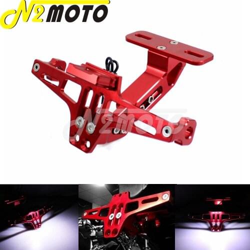Motorcycle CNC Aluminum Red License Number Plate Frame Holder Bracket For 80 160 125 250 450 500 EXC EXCF EXC F 125 250 450
