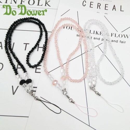 Crystal Long Necklace ID Badge Chain Lanyard neck strap Accessories for Car Key/Phone Charms/Decoration Fashion Jewelry Findings