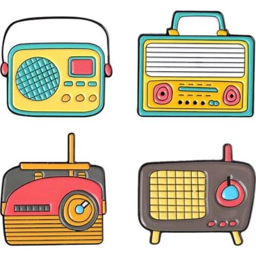 Radio Lapel Pins Enamel Badges Brooches On Backpack Cute Womens Anime Badges Decorative Hijab Pins Metal Brooches For Clothes