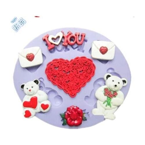 Bear/letter /heart/flower/Alphabet modelling chocolate mold silicon fondant Cake decoration mold wholesale fondant mold