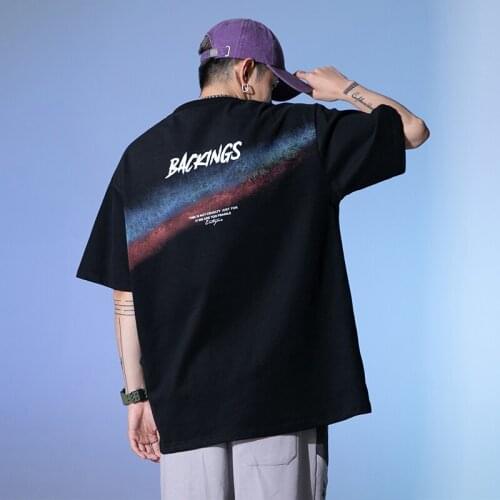 2021 Harajuku Graphic T Shirts Men Fashion Oversized Tops Design Cotton Black Short-Sleeved Aesthetic Japanese Anime T Shirt