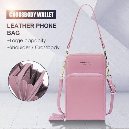 Exquisite Phone Bag Womens Shoulder Crossbody Bag for Cell Phone Purse PU Phone Wallet Zip Handbag with Card Pocket for Women