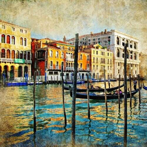 Free shipping impression water city seascape canvas prints oil painting printed on canvas home wall art decoration picture
