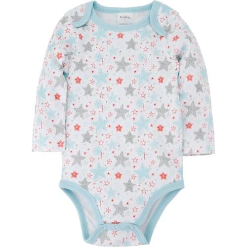 Kavkas Baby Boy Clothes Spring And Autumn Blue Line Star Printing Long Sleeve 100%Cotton Rompers bebe