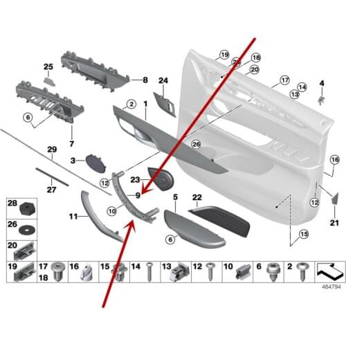 Car Front door handle fixing bracket X5 2013-2017b mw35i E70 E71 F02 F01 X6 Open door armrest base cover Side frame beam handle