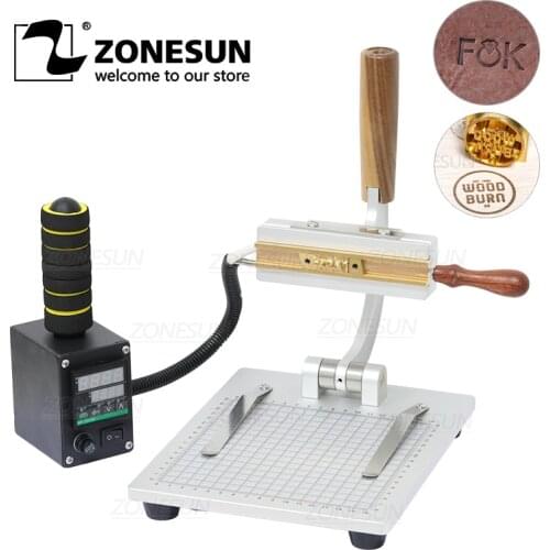 ZONESUN WT-90ZM table-top leather PU paper hot foil stamping machine DIY heat press branding machine
