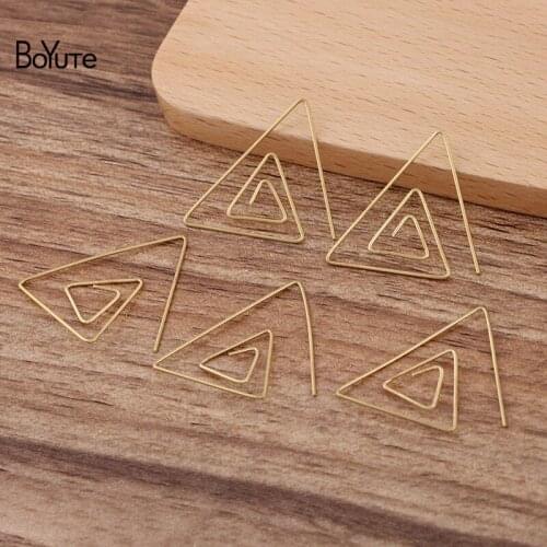 BoYuTe (100 Pieces/Lot) 0.6*32MM Metal Brass Triangle Shaped Wire Materials Hand Made Diy Jewelry Accessories Parts