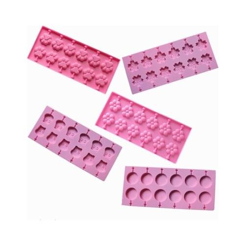 Cute Variety Shapes Flower Round Silicone Lollipop Molds Jelly and Candy Molds Cake Mold Cake Decorating Form Silicone Bakeware