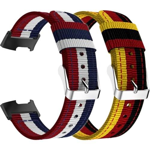 Fashion Tricolor Nylon Strap For Fitbit Charge 4/3/3 SE Watchband Sport Replacement Watch Wrist Band Adjustable Bracelet Strap