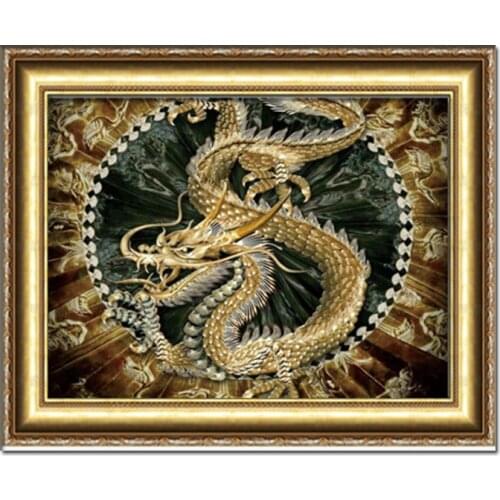 DIY Handmade Canvas Needlework Embroidery Cross Stitch Kits 3D Diamond Mosaic Painting Chinese Dragon Car Home Decoration