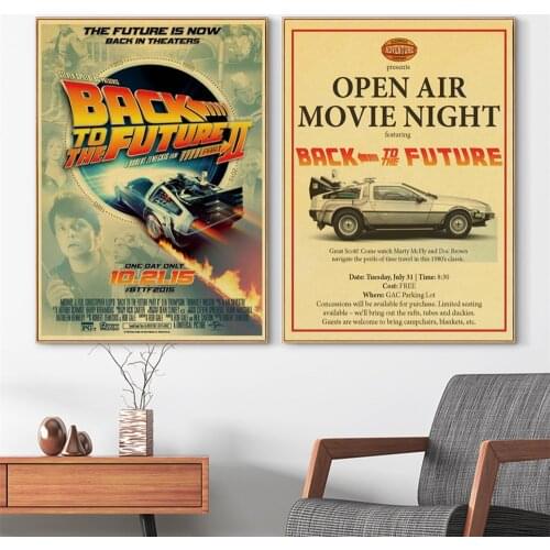 Sci-fi Back To The Future Vintage Posters And Prints Wall Art Watertight Canvas Painting For Living Room Decoration Home Decor