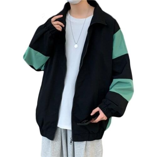 2021 autumn new product youth color matching stand-up collar jacket Fashions mens womens casual plus size trend coat