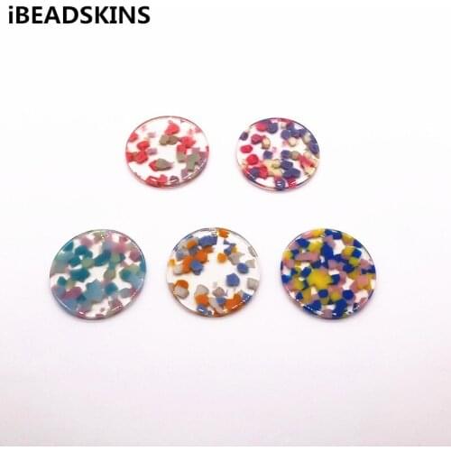 New arrival! 35mm 50pcs/lot acetic acid round-shape charms for earrings accessories/Earring parts Jewelry Findings making