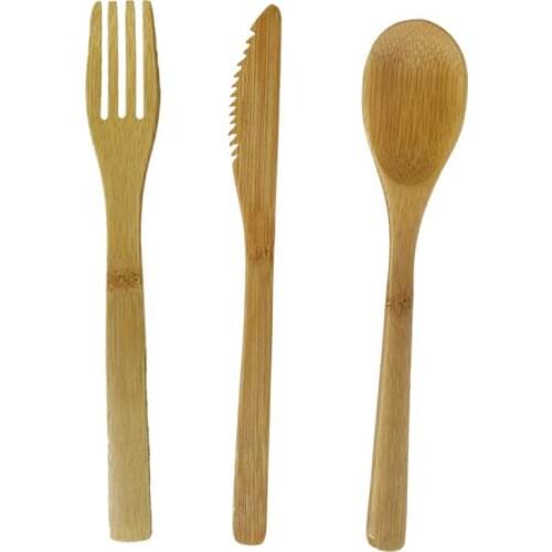 New Japanese Style Bamboo Jam Cutlery Set Natural Bamboo Spoon Fork Knife Dinnerware Set LX8524