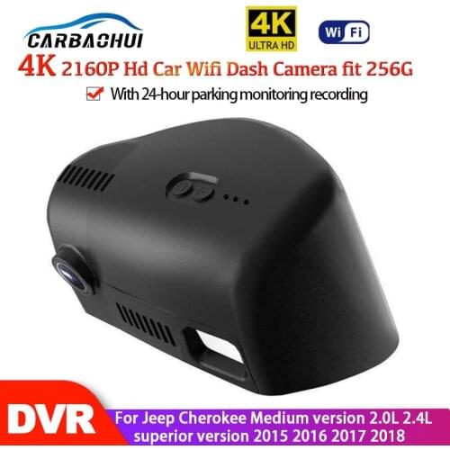 New 4K 2160P Hidden Car DVR Wifi Dash Cam Camera For Jeep Cherokee Medium version 2.0L 2.4L superior version 2015 2016 2017 2018