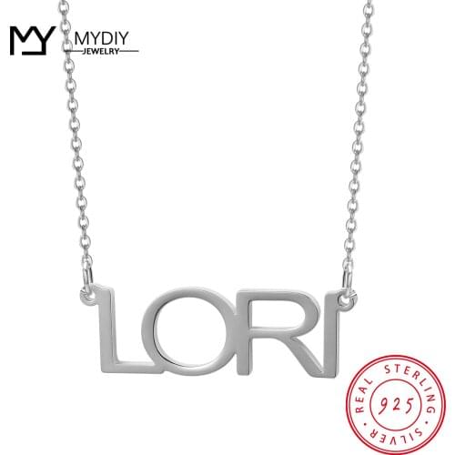 MYDIY Custom Name Necklace 925 Stering Silver Customized Personalized Letter Rose Gold Choker Necklace Pendant Nameplate Gift