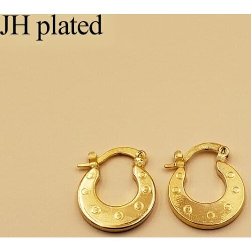 JHplated Dubai Arab Fashion small Earrings for Womens/Girls Gold Color Jewelry Middle East Africa best Gifts Wholesale