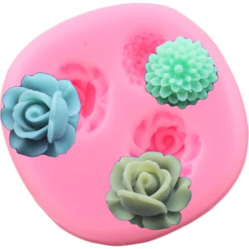 Rose Flower Silicone Molds Wedding Cupcake Topper Fondant Cake Decorating Tools DIY Candy Clay Chocolate Gumpaste Moulds