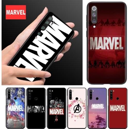 Silicone Cover Marvel Logo For Xiaomi Mi Note 11 11i 10i 10T 10 9 9T SE 8 Lite Pro Ultra Phone Case