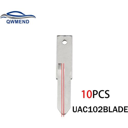 BHKEY 10PCS Replacement UAC102 Blade Uncut Car Key Blade for Peugeot Renault Citroen Blade UAC102