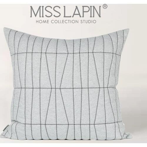 MISS LAPIN X Pattern Chain Quilted Pillow Case Interior Design Decorative Blue Cushion Cover 60x60cm