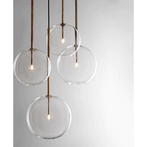 Clear Globe Glass Pendant Lights dia 10-25cm Modern Dining Room Kitchen home decor Pendant Lamp coffee bar suspension Luminaire