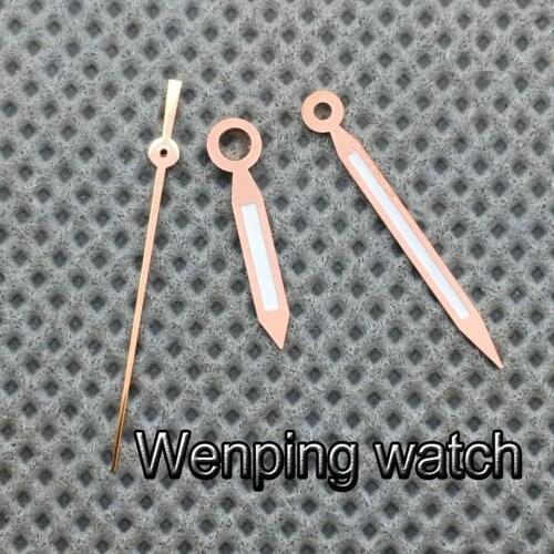 Rose Gold Watch Hands Green Luminous Hands Fit NH35 NH36 Movement