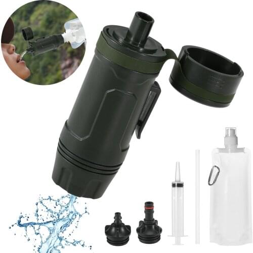 Outdoor Survival Water Filter Straws Camping Equipment Water Purifier Water Filtration System Emergency Hiking Accessories