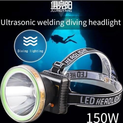 High brightness 150W LED headlight outdoor camping adventure portable waterproof headlamp USB charging torch using 18650 battery