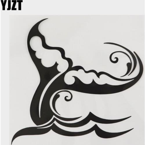 YJZT 14.9CM×14.3CM Amusing Marine Animal Decal Beautiful Whale Tail Vinyl Car Sticker 18A-0328