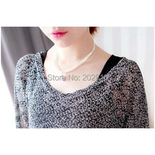 Jewelry factory whole-sale cute About 50cm length white beads pearl set auger pendant necklace jewelry for women good quality