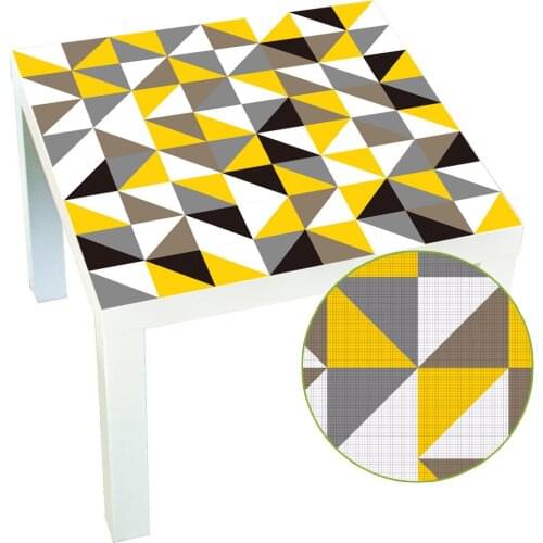 55 * 55cm Yellow Mosaic Contrast Desktop Sticker Art Furniture Removable Waterproof And Oil-Proof Wallpaper