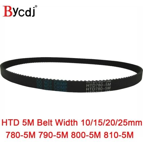 Arc HTD 5M Timing belt C=780/790/800/810 width10/15/20/25mm Teeth 156/158/160/162 synchronous Belt 780-5M 790-5M 800-5M 810-5M