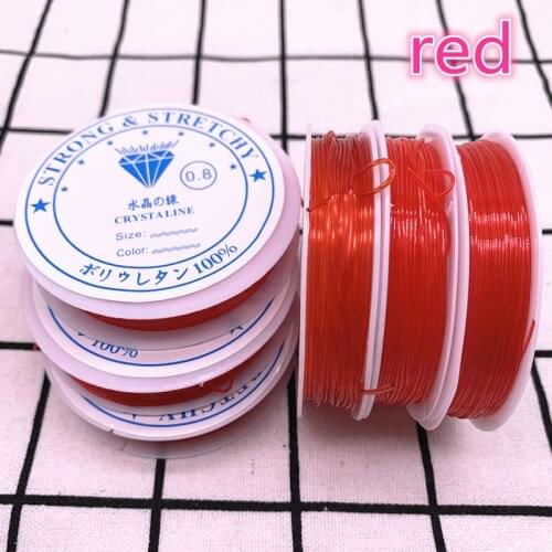 0.6 0.8 1.0mm Red Flexible Elastic Crystal Line Rope Cord for Jewelry Making Beading Bracelet Wire Fishing Thread Rope