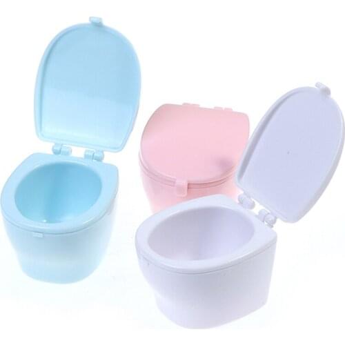 1Pc 1:12 Dollhouse Miniature Closestool Toilet Dolls House Bathroom Decoration Accessories Bathroom Wash Set Random Color